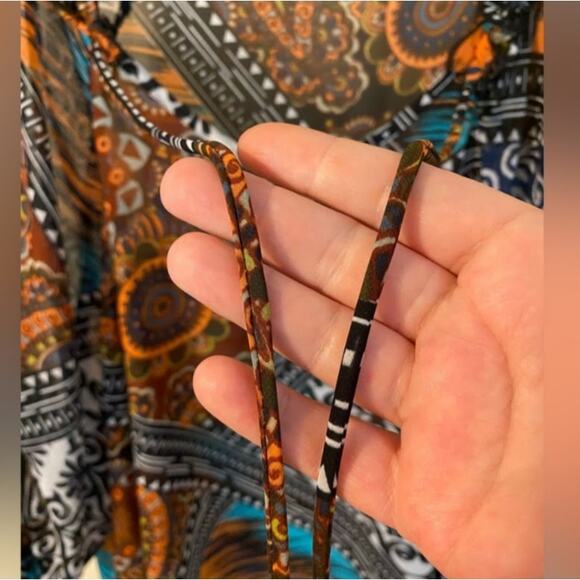 Cha Cha Vente Sheer Boho Hippie Print Tunic Top 2X - Picture 8 of 10